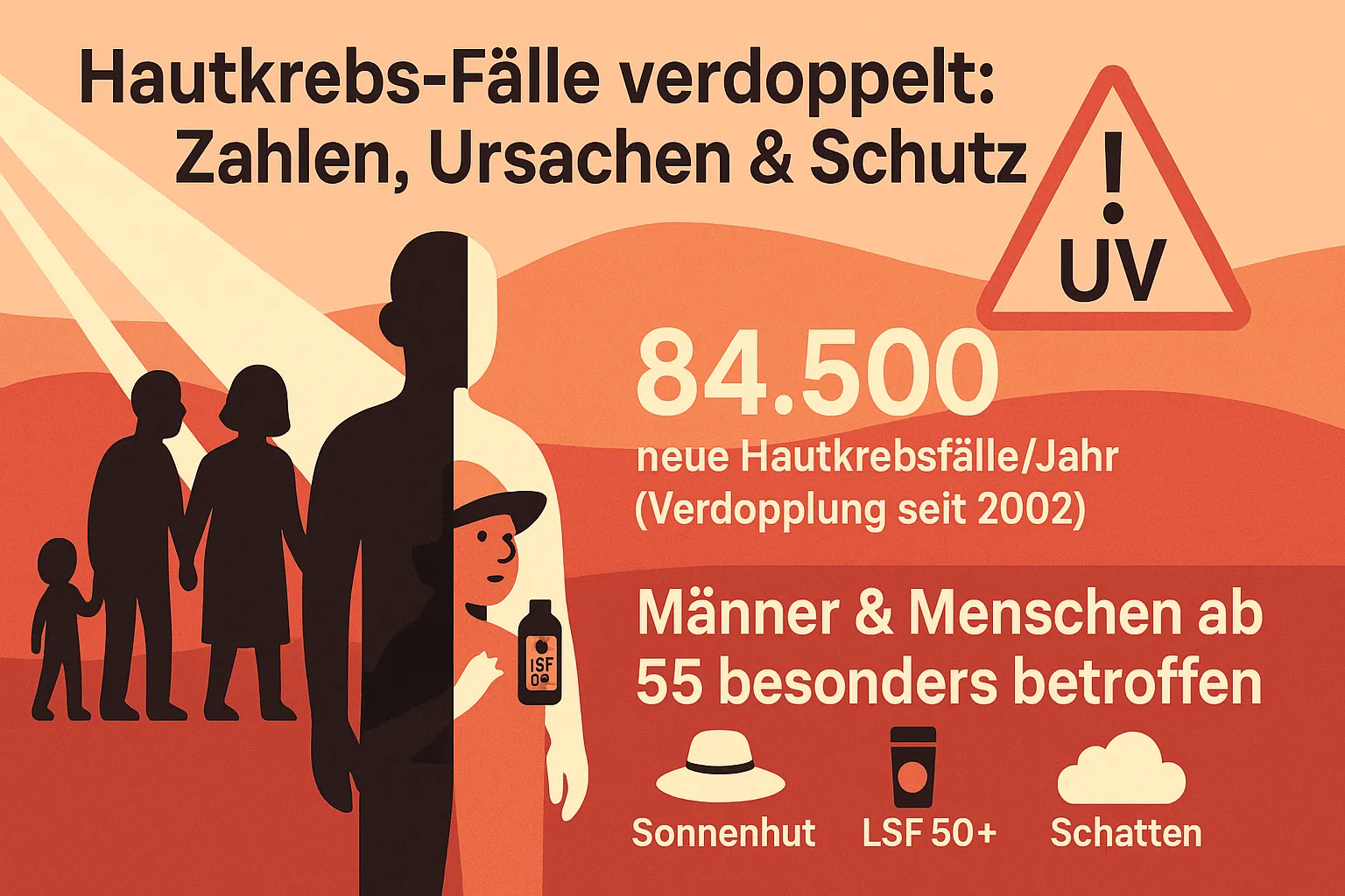 Beitragsbild: Hautkrebs-Fälle haben sich verdoppelt: Zahlen, Ursachen & wie Sie sich effektiv schützen