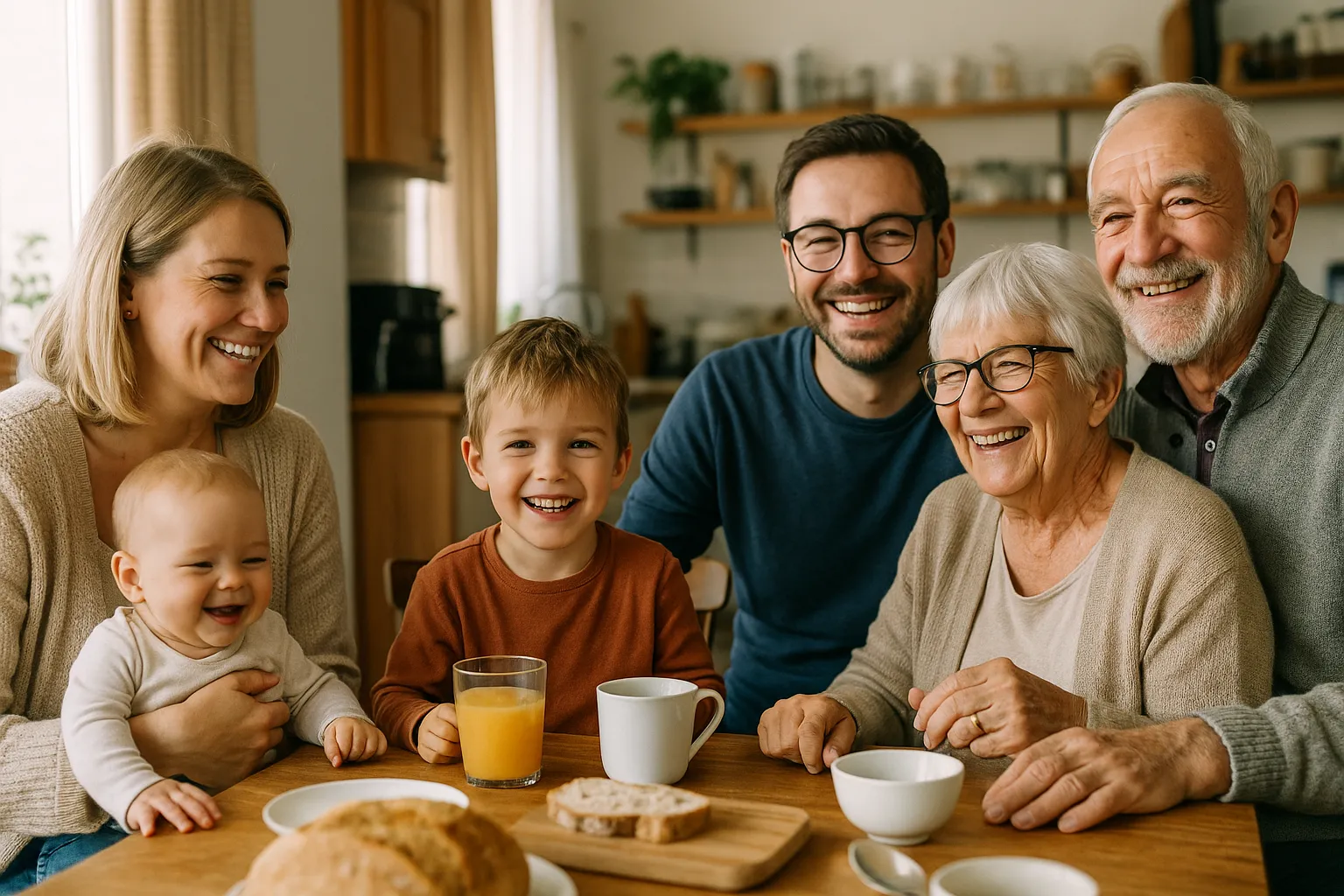 Familie nutzt die Notfall App gemeinsam